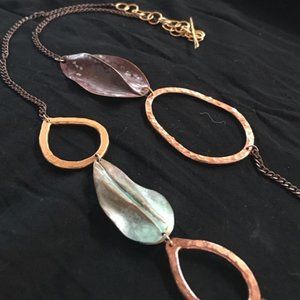 Organic metals necklace with silver